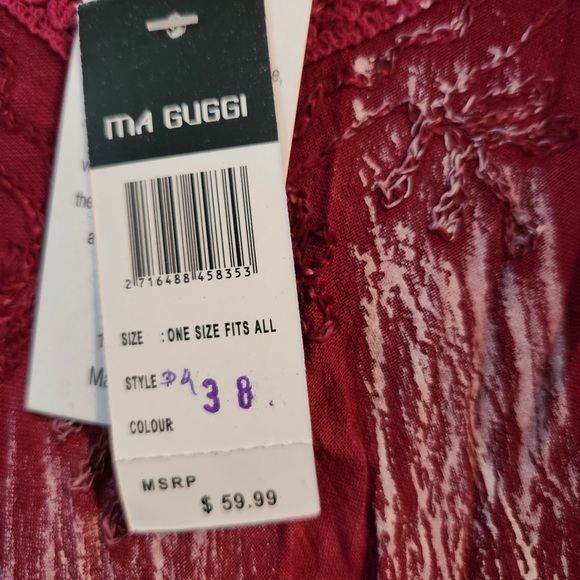 NWT MA GUGGI summer dress - burgundy - Picture 4 of 7